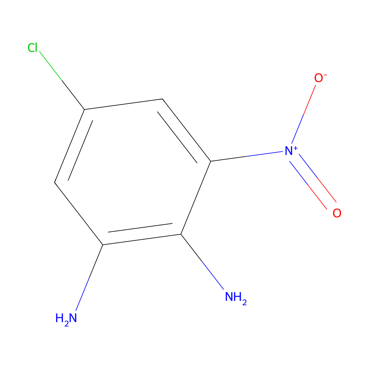 5-Chloro-3-nitro-1,2-benzenediamine molecular structure, CAS 42389-30-0