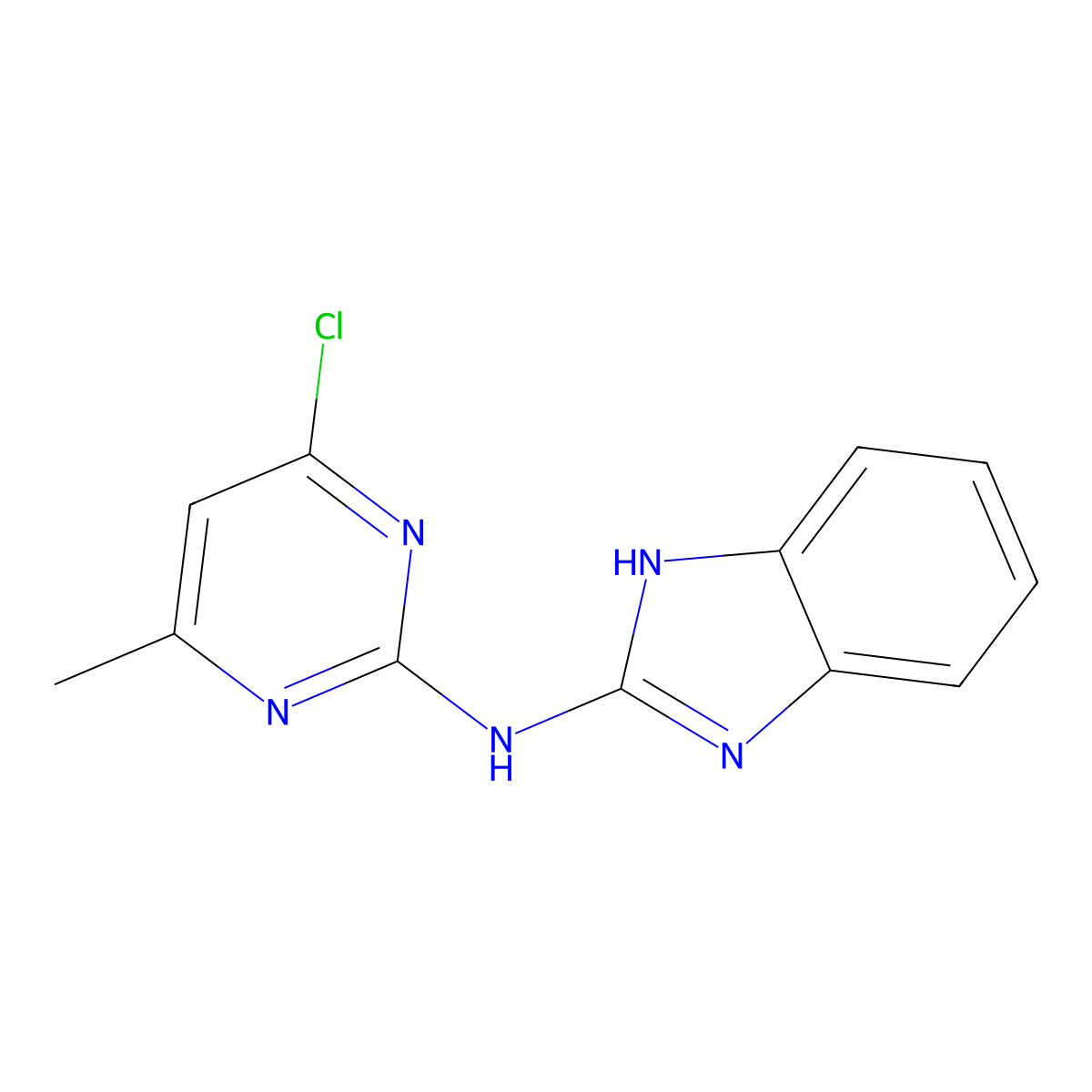 2-(2-Benzimidazolylamino)-4-chloro-6-methylpyrimidine molecular structure, CAS 42389-34-4