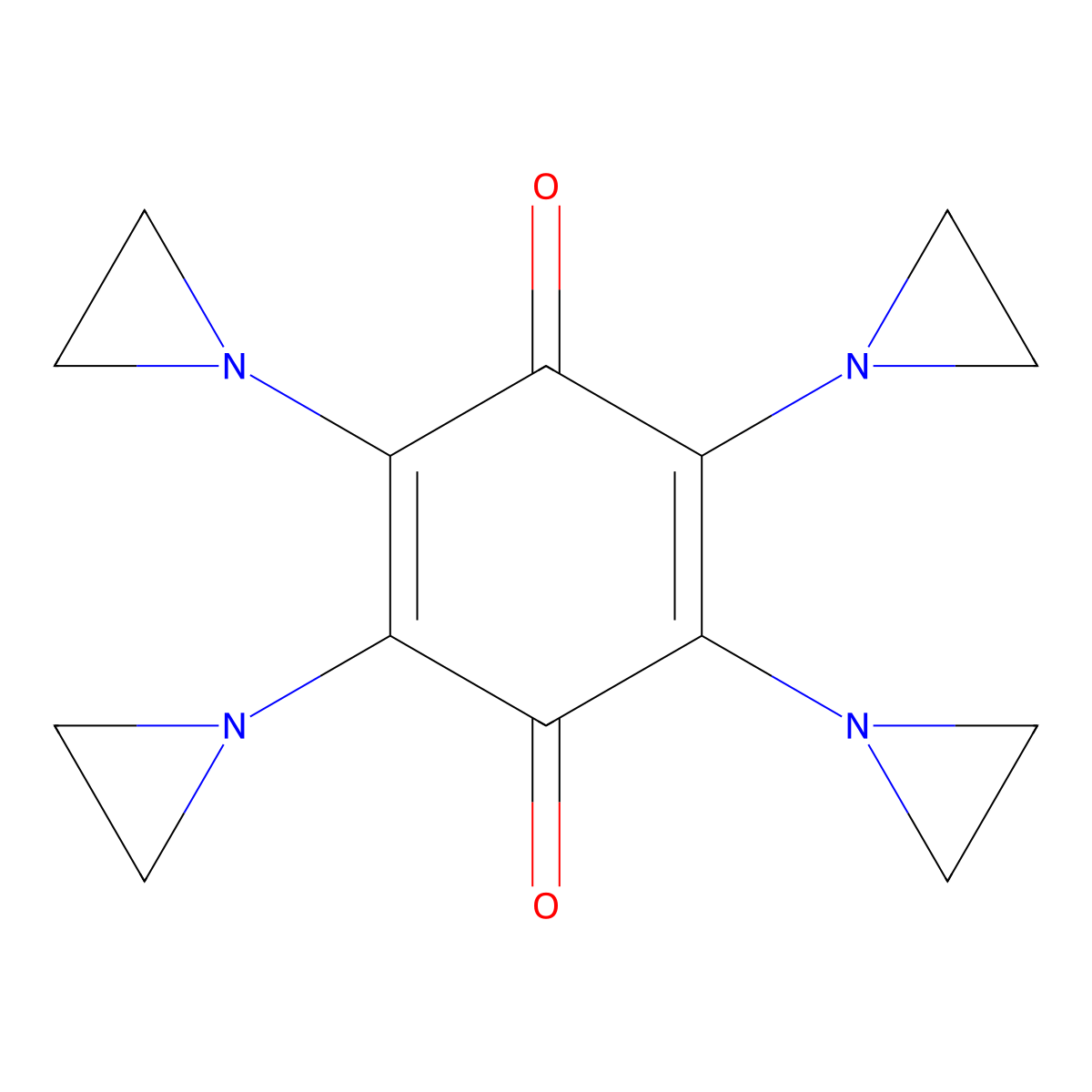 2,3,5,6-Tetraethyleneimino-1,4-benzoquinone molecular structure, CAS 4239-06-9