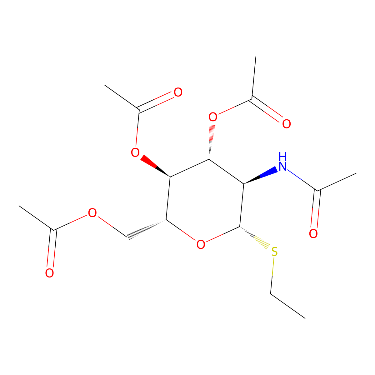 [(2R,3S,4R,5R,6S)-5-Acetamido-3,4-diacetyloxy-6-ethylsulfanyloxan-2-yl]methyl acetate molecular structure, CAS 4239-72-9