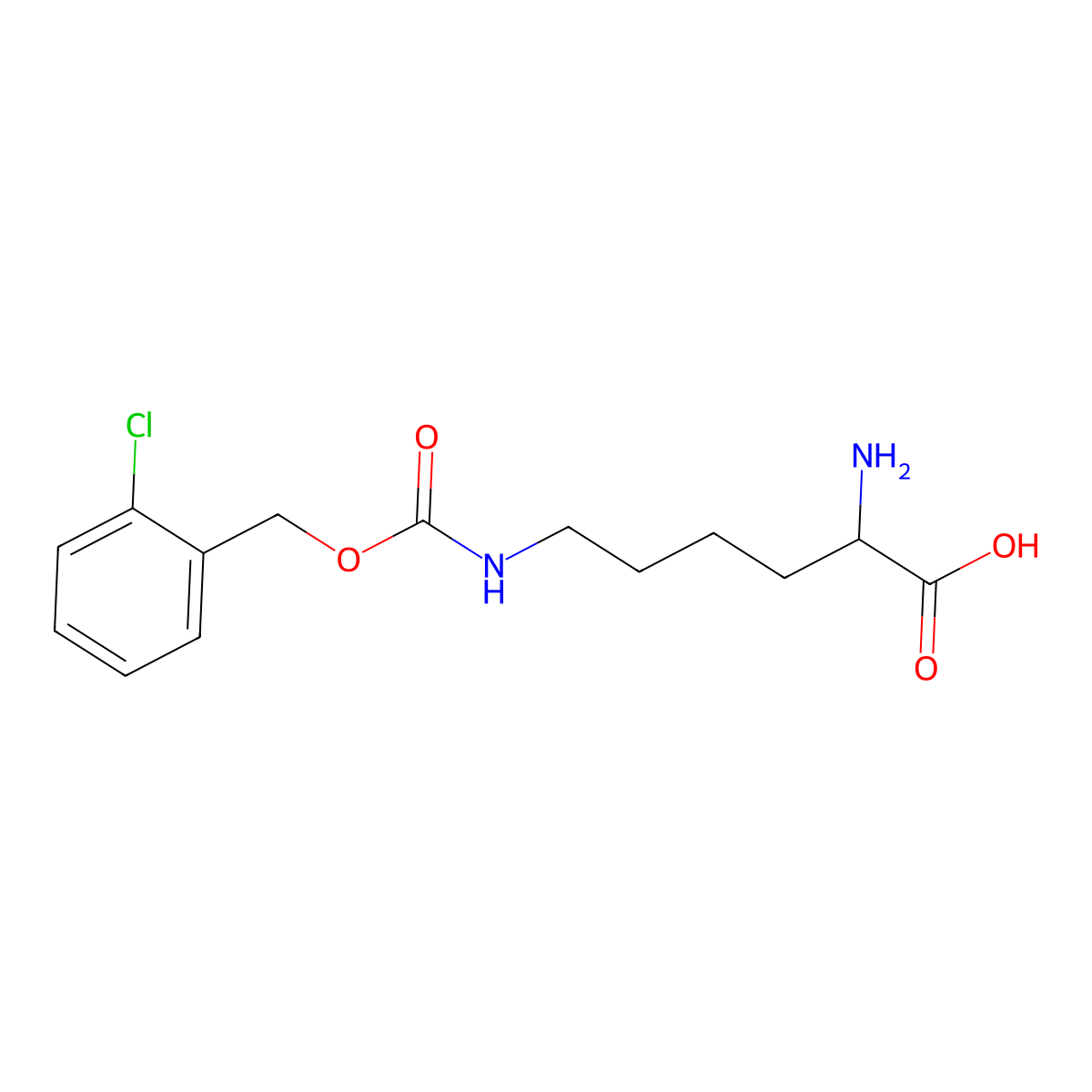 H-Lys(2-Cl-Z)-OH molecular structure, CAS 42390-97-6