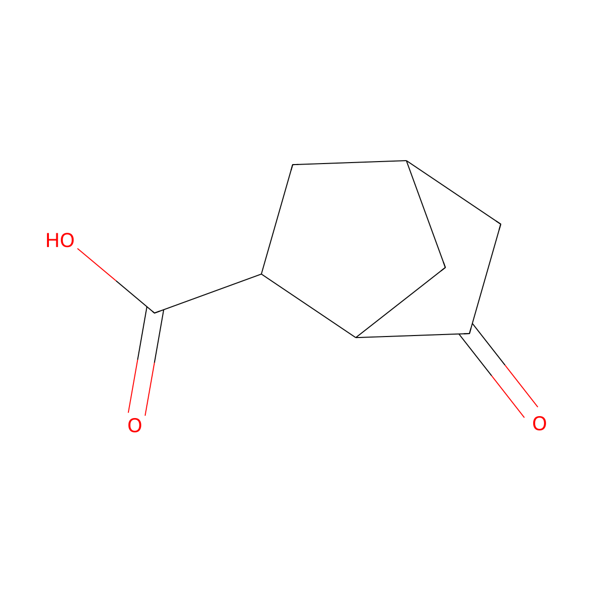 rac-(1R,2S,4S)-6-oxobicyclo[2.2.1]heptane-2-carboxylic acid molecular structure, CAS 42392-37-0