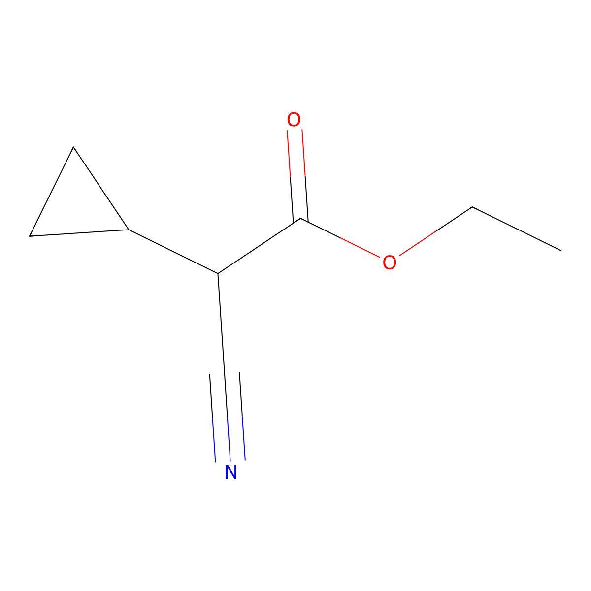 Ethyl 2-cyano-2-cyclopropylacetate molecular structure, CAS 42392-67-6