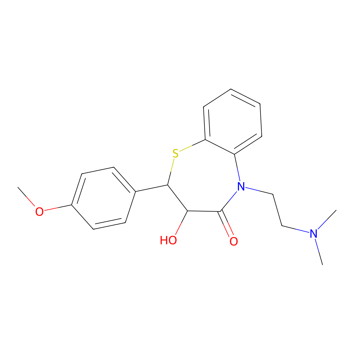 Deacetyldiltiazem molecular structure, CAS 42399-40-6