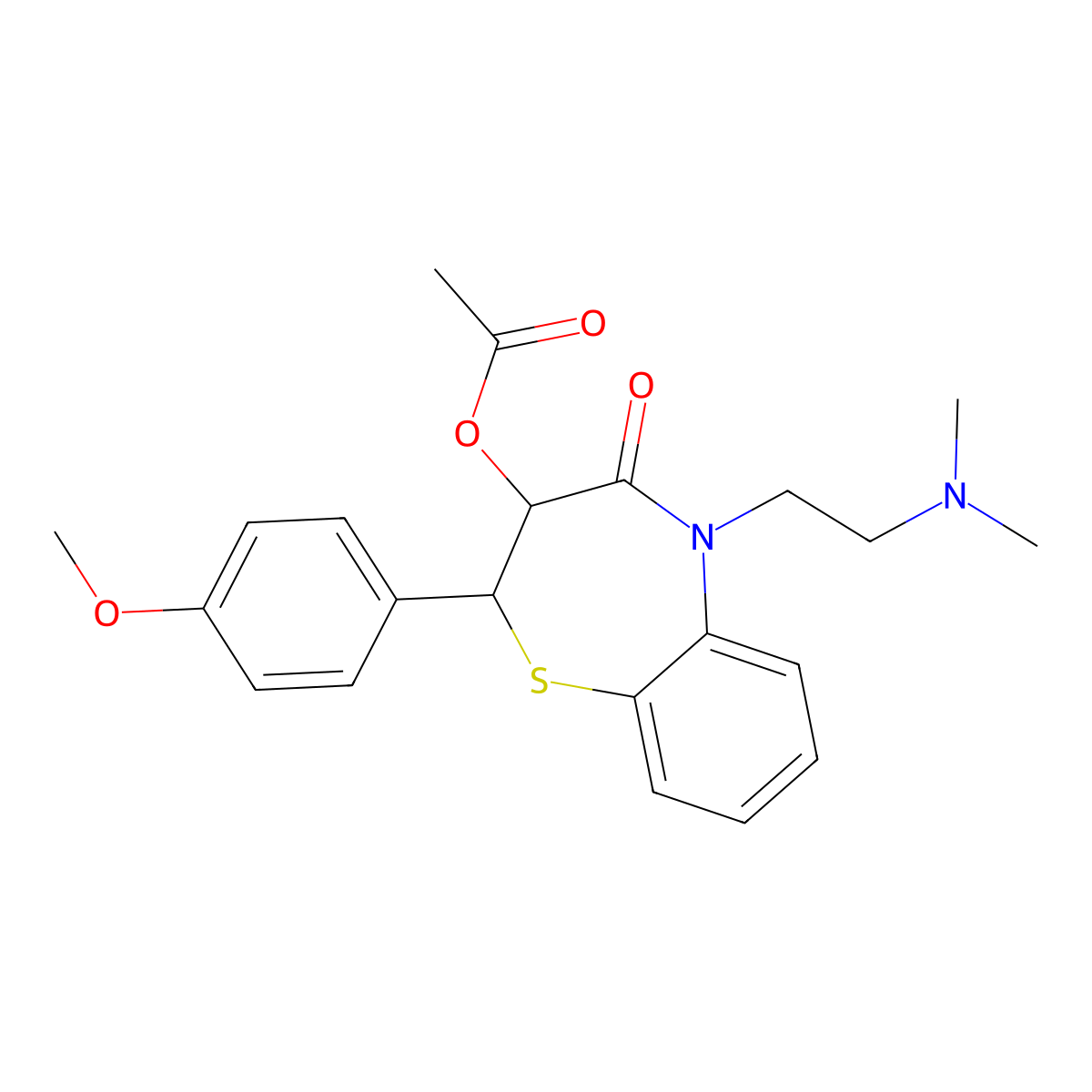 Diltiazem molecular structure, CAS 42399-41-7