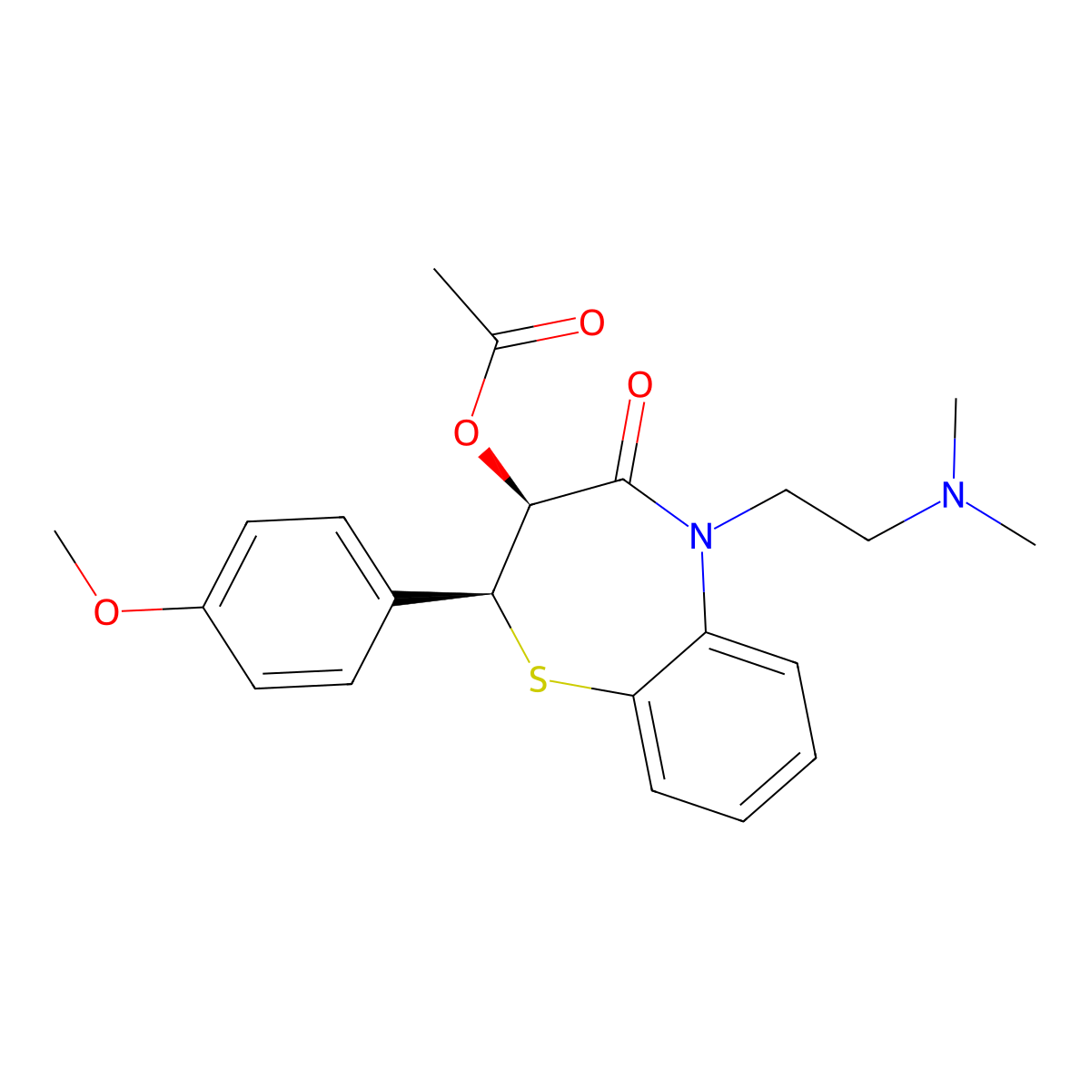 Diltiazem molecular structure, CAS 42399-41-7