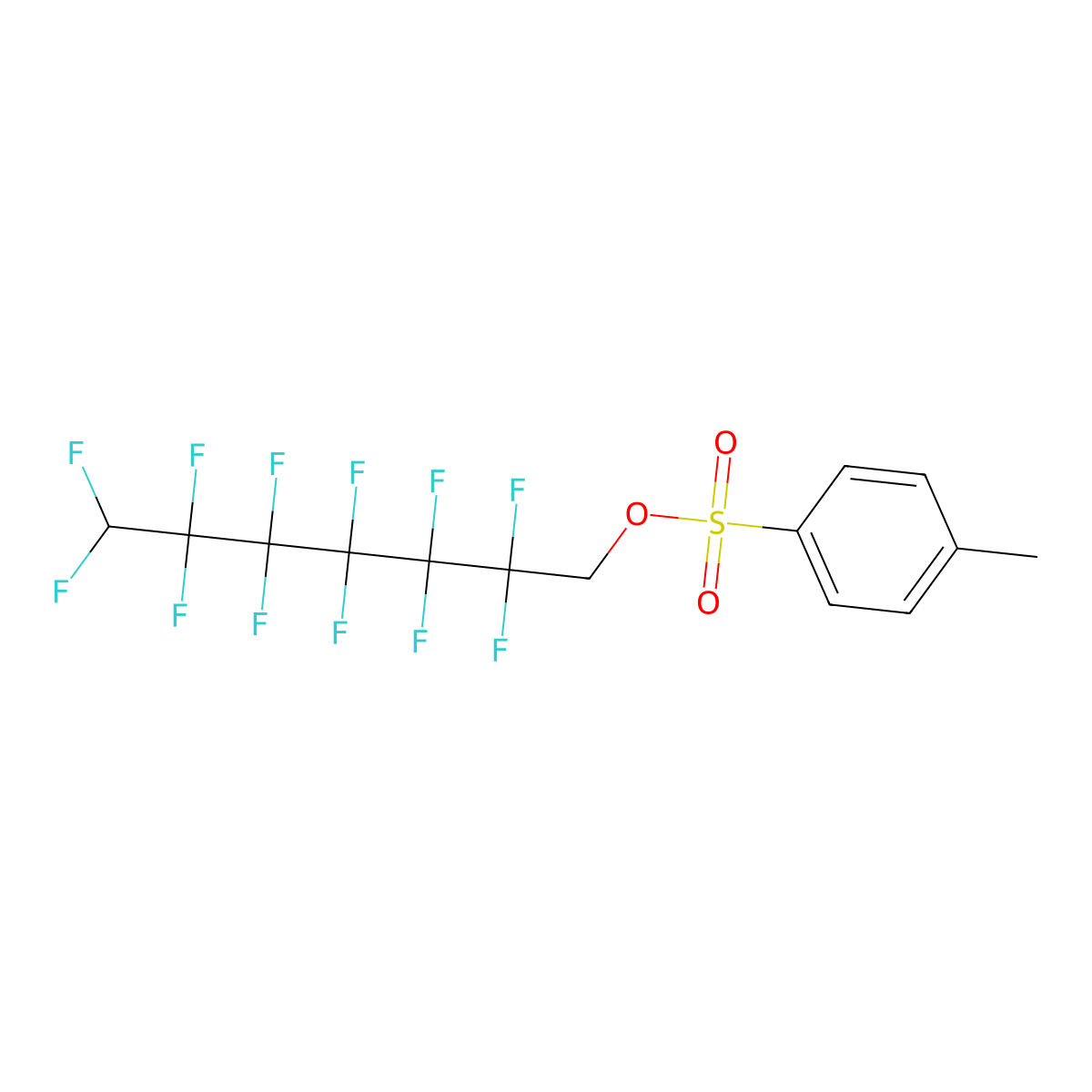 1H,1H,7H-Dodecafluoroheptyl toluene-4-sulphonate molecular structure, CAS 424-16-8