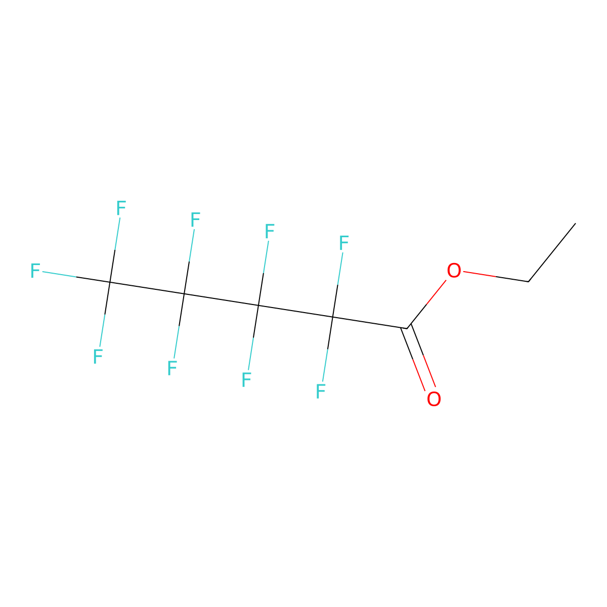 Ethyl perfluoropentanoate molecular structure, CAS 424-36-2
