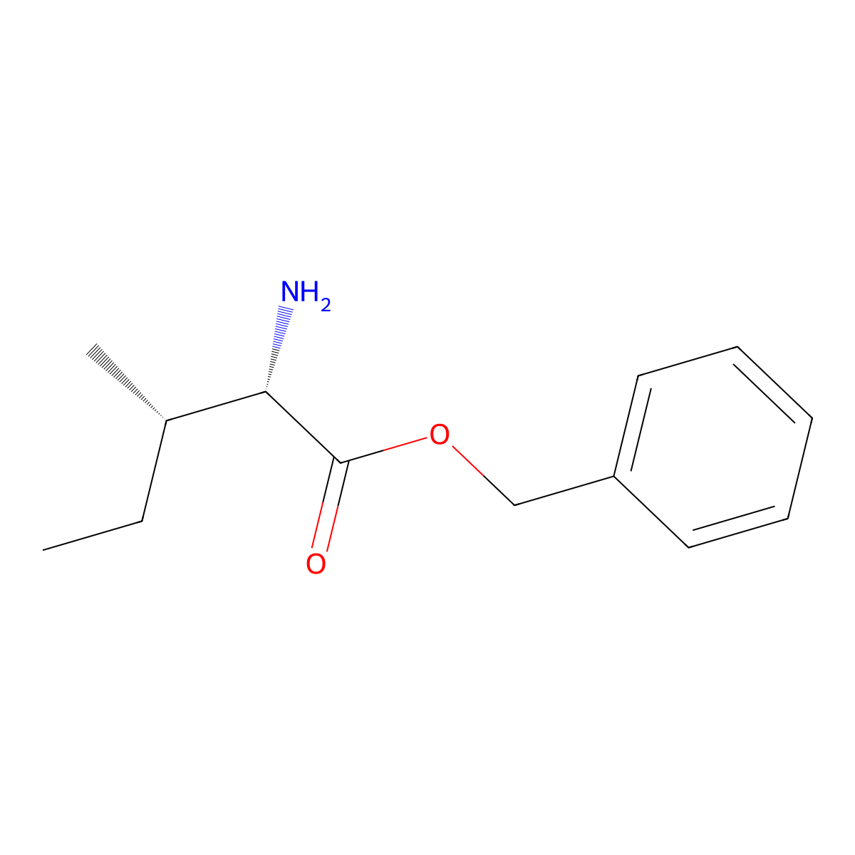 benzyl (2S,3S)-2-amino-3-methylpentanoate molecular structure, CAS 42406-72-4