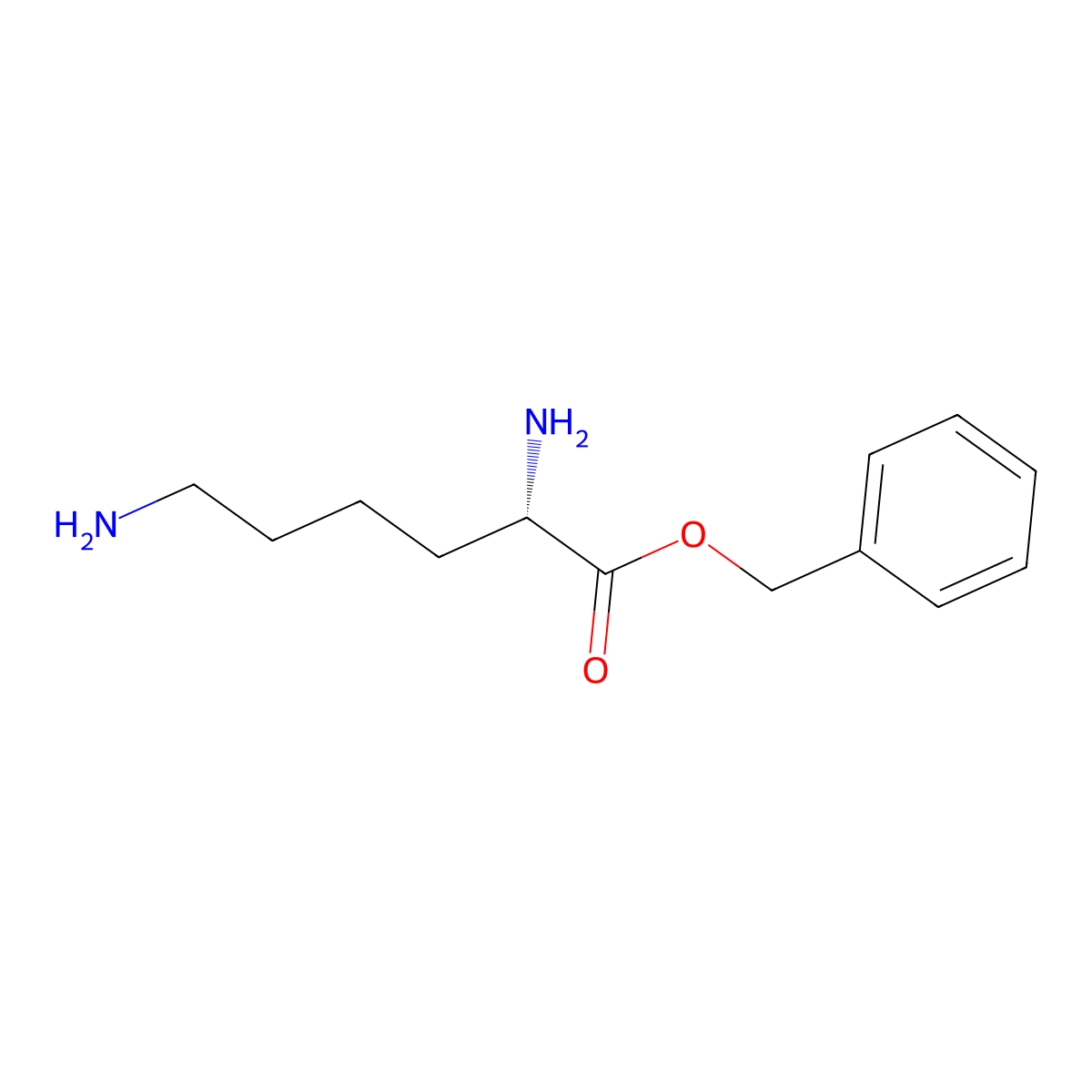 Benzyl (2S)-2,6-diaminohexanoate molecular structure, CAS 42406-73-5