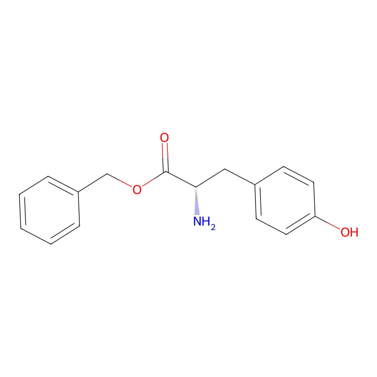 (S)-Benzyl 2-amino-3-(4-hydroxyphenyl)propanoate molecular structure, CAS 42406-77-9
