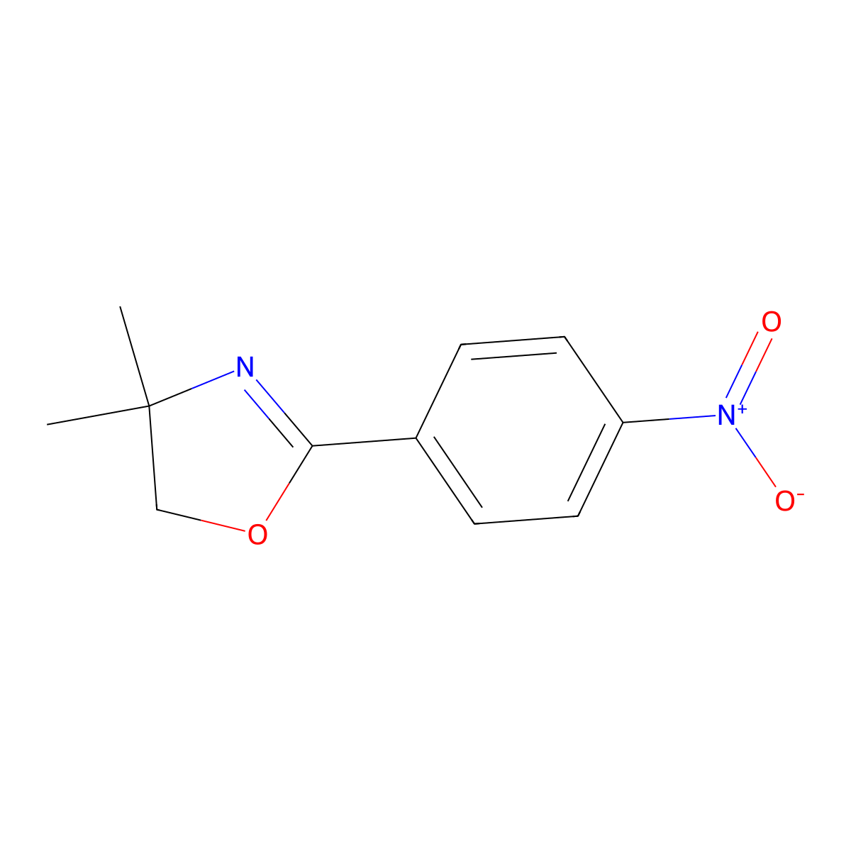 4,4-dimethyl-2-(4-nitrophenyl)-5H-1,3-oxazole molecular structure, CAS 42407-05-6