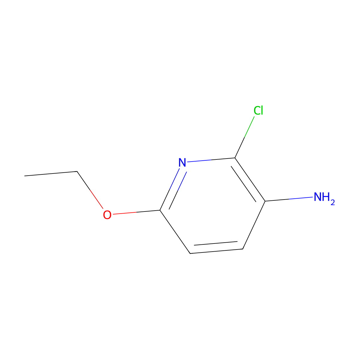 2-Chloro-6-ethoxypyridin-3-amine molecular structure, CAS 42409-56-3
