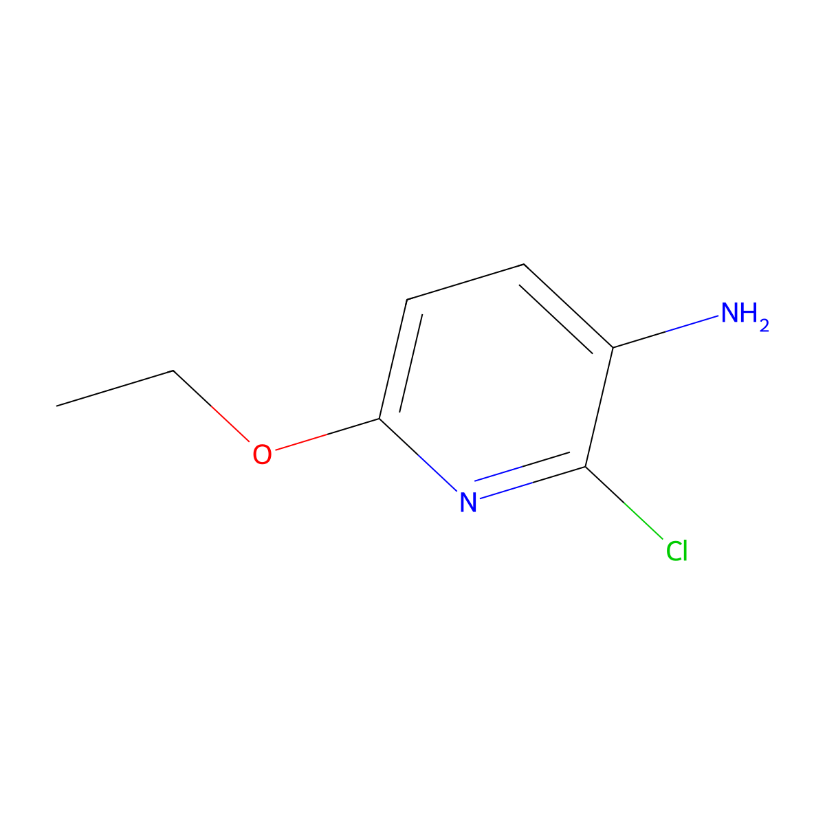 2-Chloro-6-ethoxypyridin-3-amine molecular structure, CAS 42409-56-3