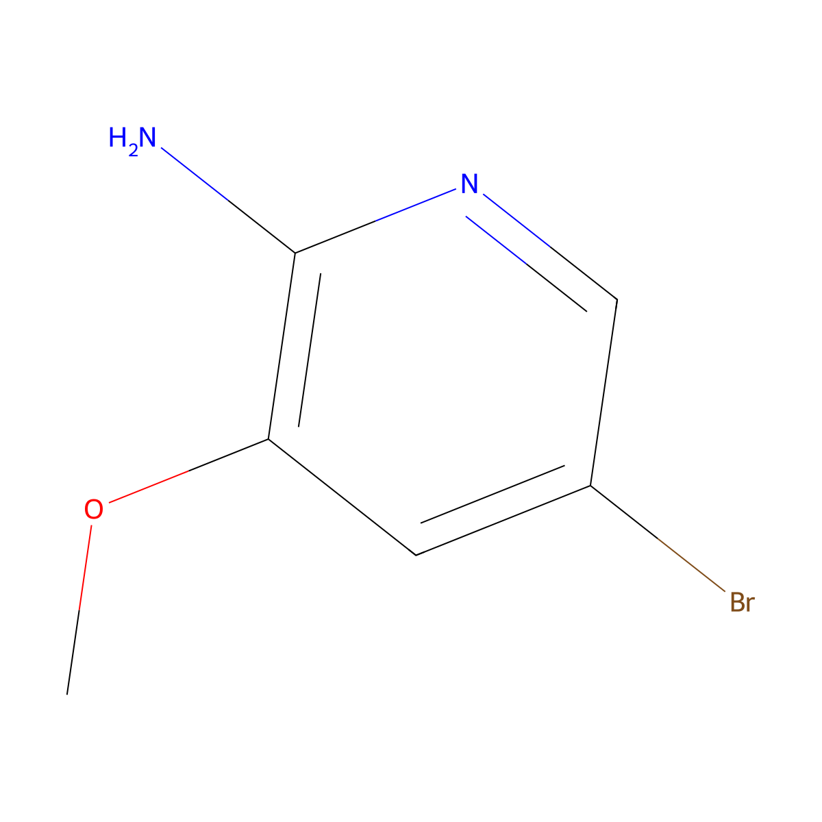 5-Bromo-3-methoxypyridin-2-amine molecular structure, CAS 42409-58-5