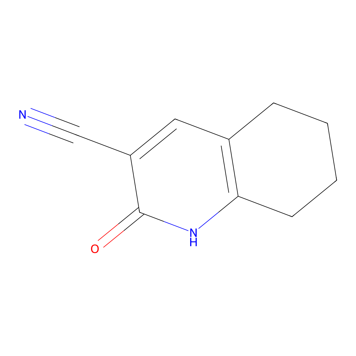 2-Oxo-1,2,5,6,7,8-hexahydroquinoline-3-carbonitrile molecular structure, CAS 4241-13-8
