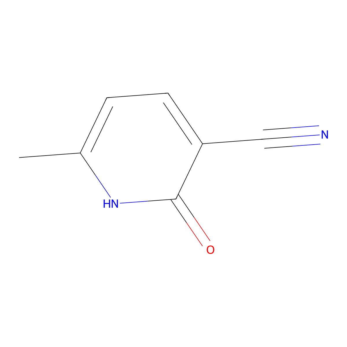 3-Pyridinecarbonitrile, 1,2-dihydro-6-methyl-2-oxo- molecular structure, CAS 4241-27-4
