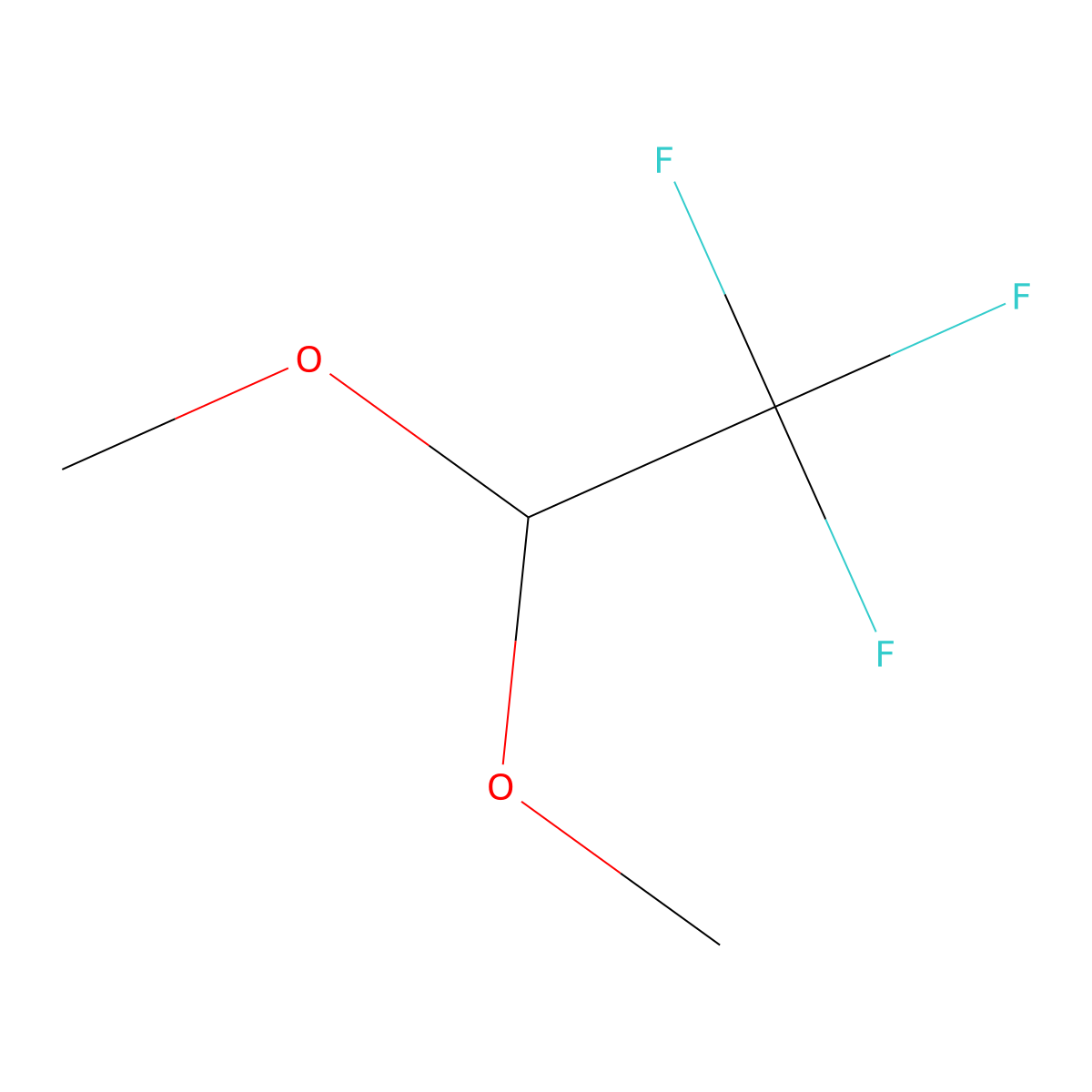 Trifluoroacetaldehyde dimethyl acetal molecular structure, CAS 42415-20-3