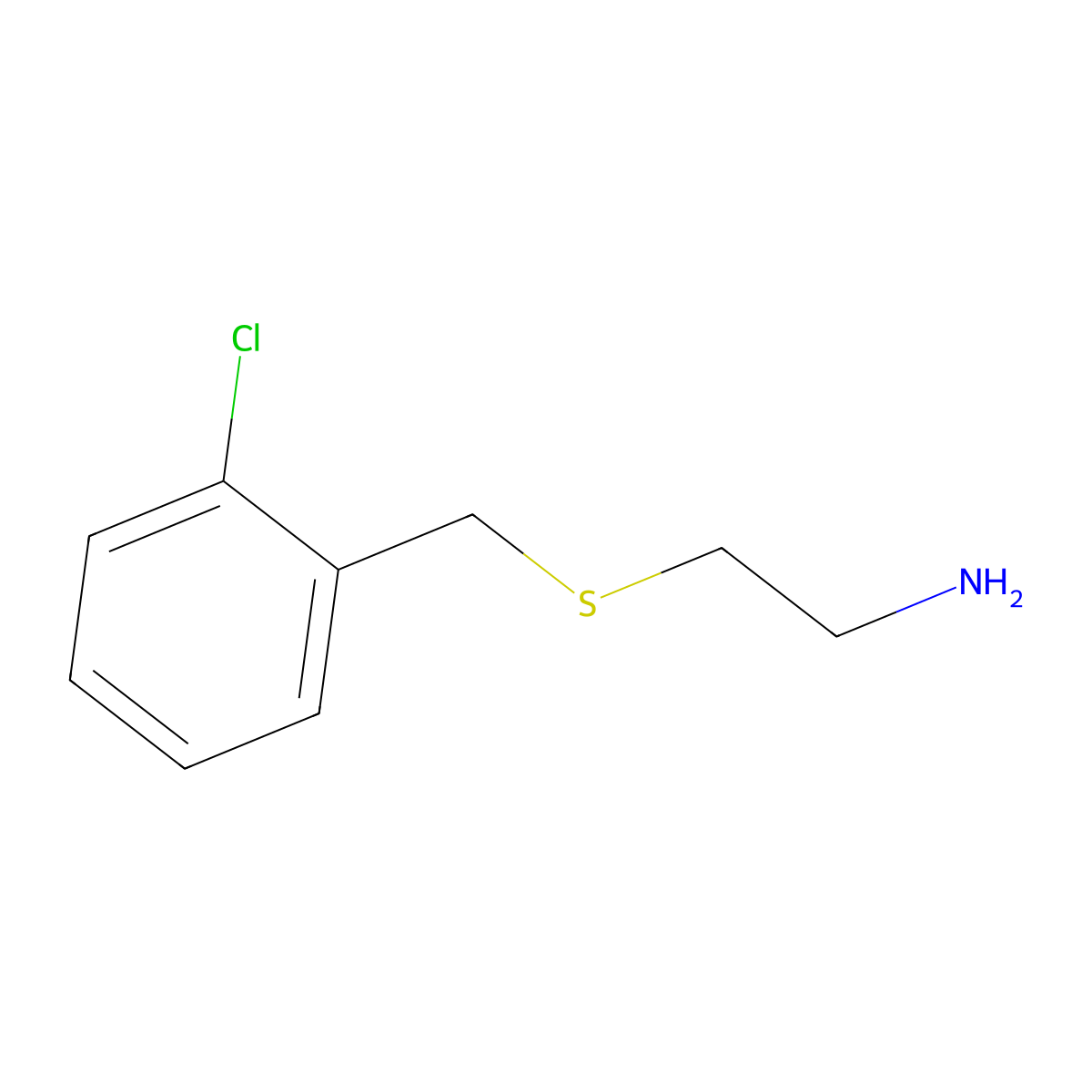 2-[(2-Chlorobenzyl)thio]ethanamine molecular structure, CAS 42416-23-9