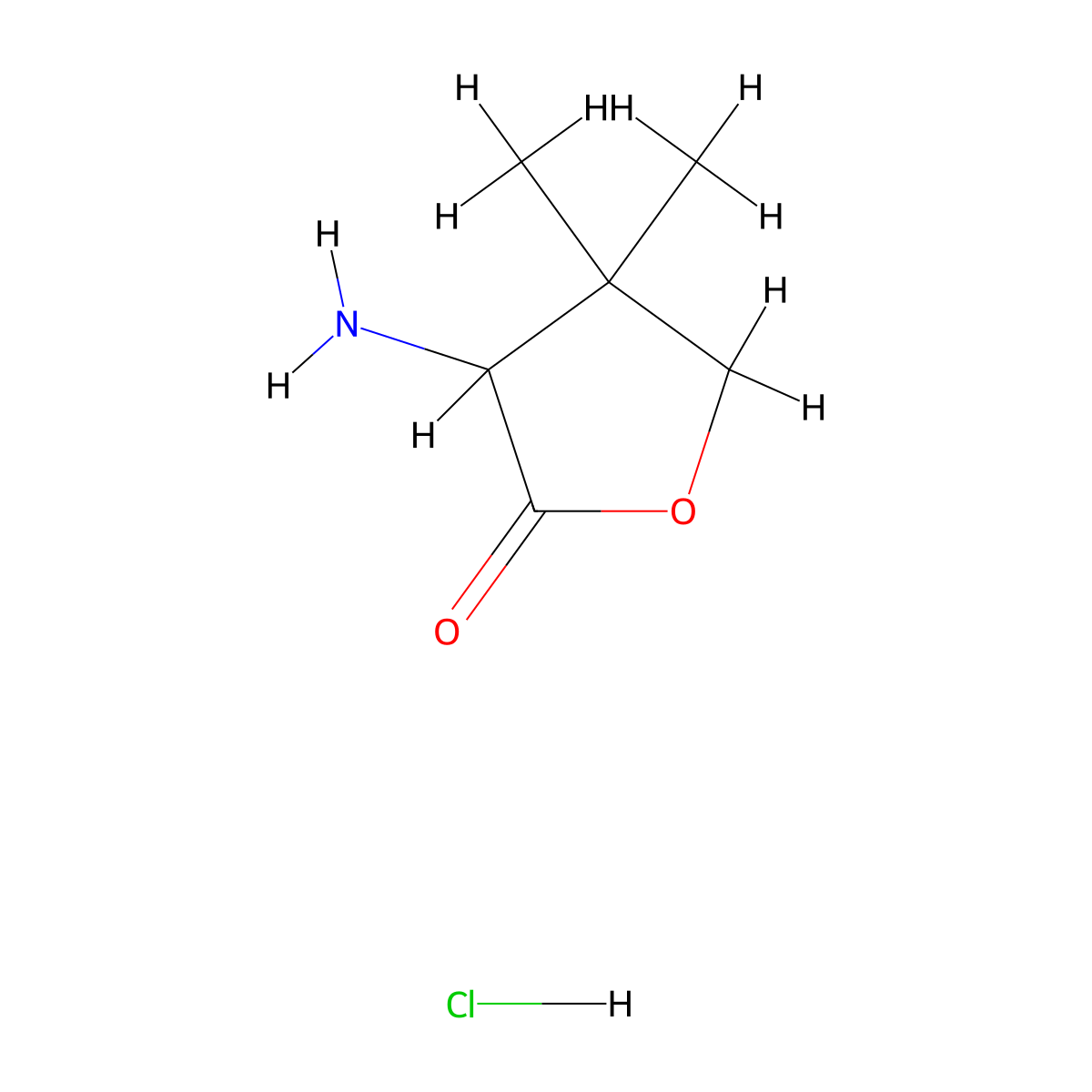 3-Amino-4,4-dimethyloxolan-2-one hydrochloride molecular structure, CAS 42417-41-4