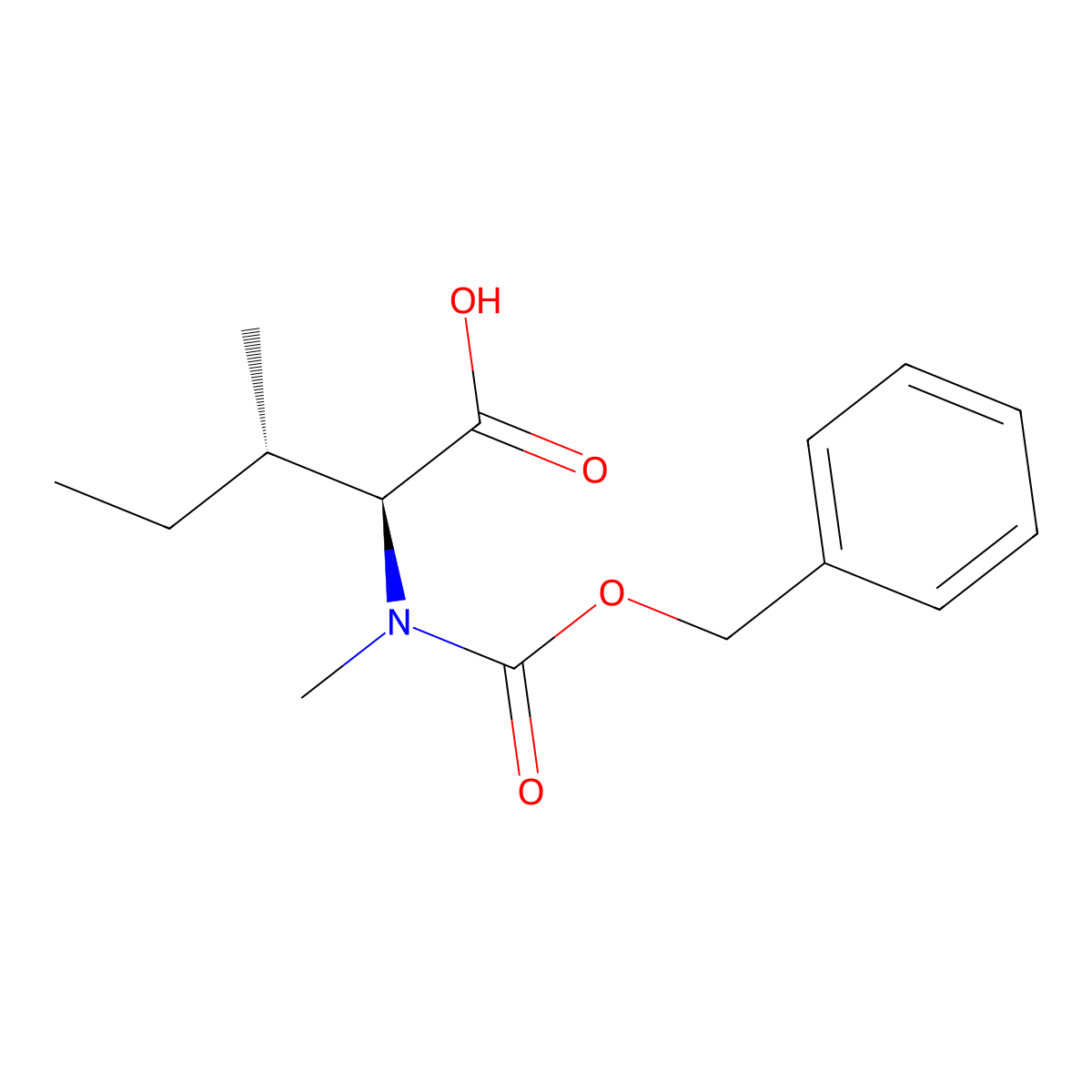 (2S,3S)-2-(((Benzyloxy)carbonyl)(methyl)amino)-3-methylpentanoic acid molecular structure, CAS 42417-66-3