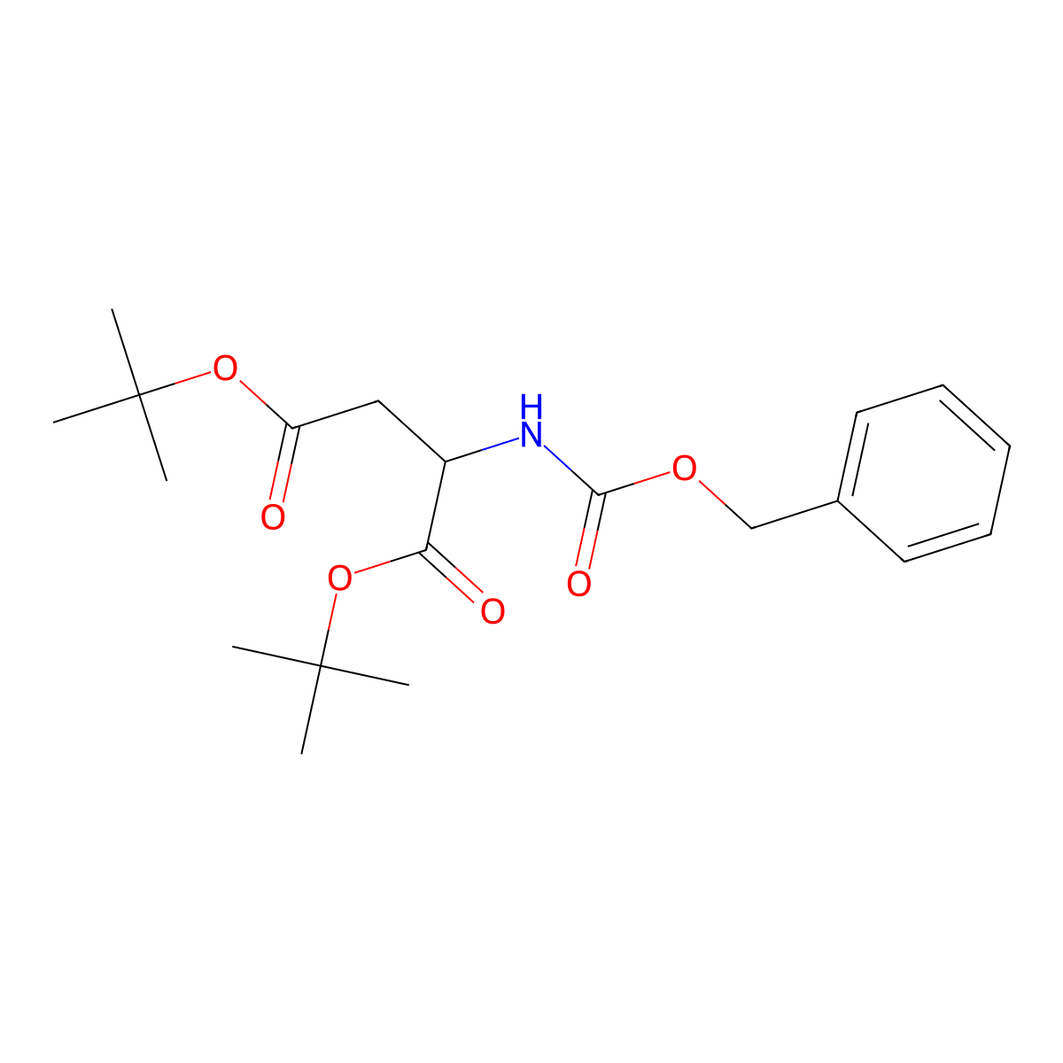 Z-L-aspartic acid-di-tert-butyl ester molecular structure, CAS 42417-76-5