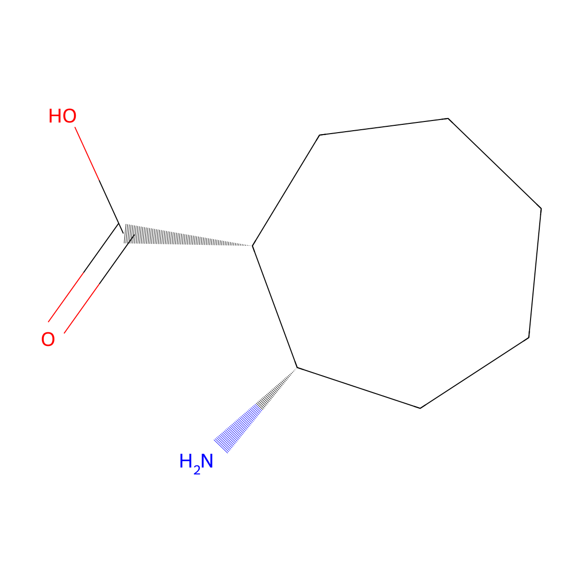 (1R,2S)-2-aminocycloheptane-1-carboxylic acid molecular structure, CAS 42418-83-7