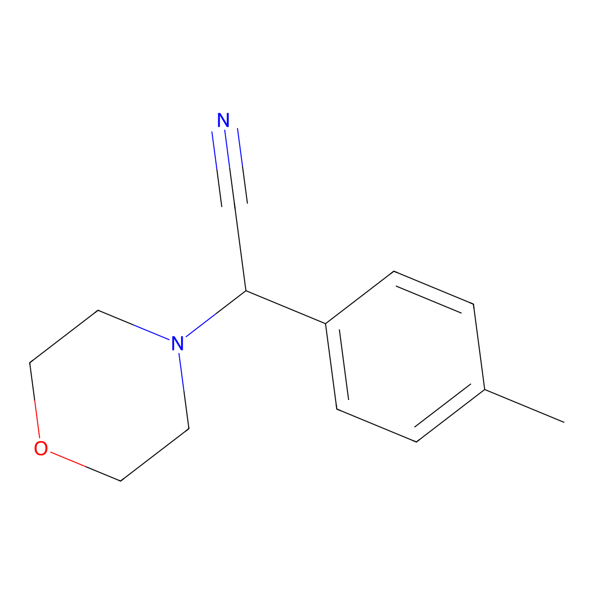 2-Morpholino-2-(p-tolyl)acetonitrile molecular structure, CAS 42419-53-4