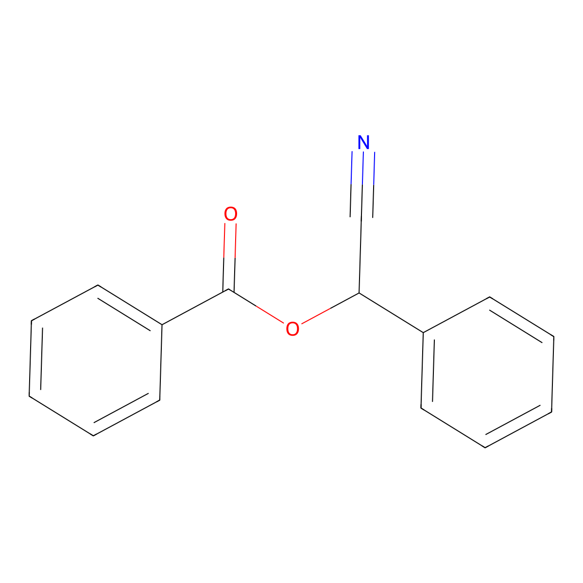 Mandelonitrile benzoate molecular structure, CAS 4242-46-0