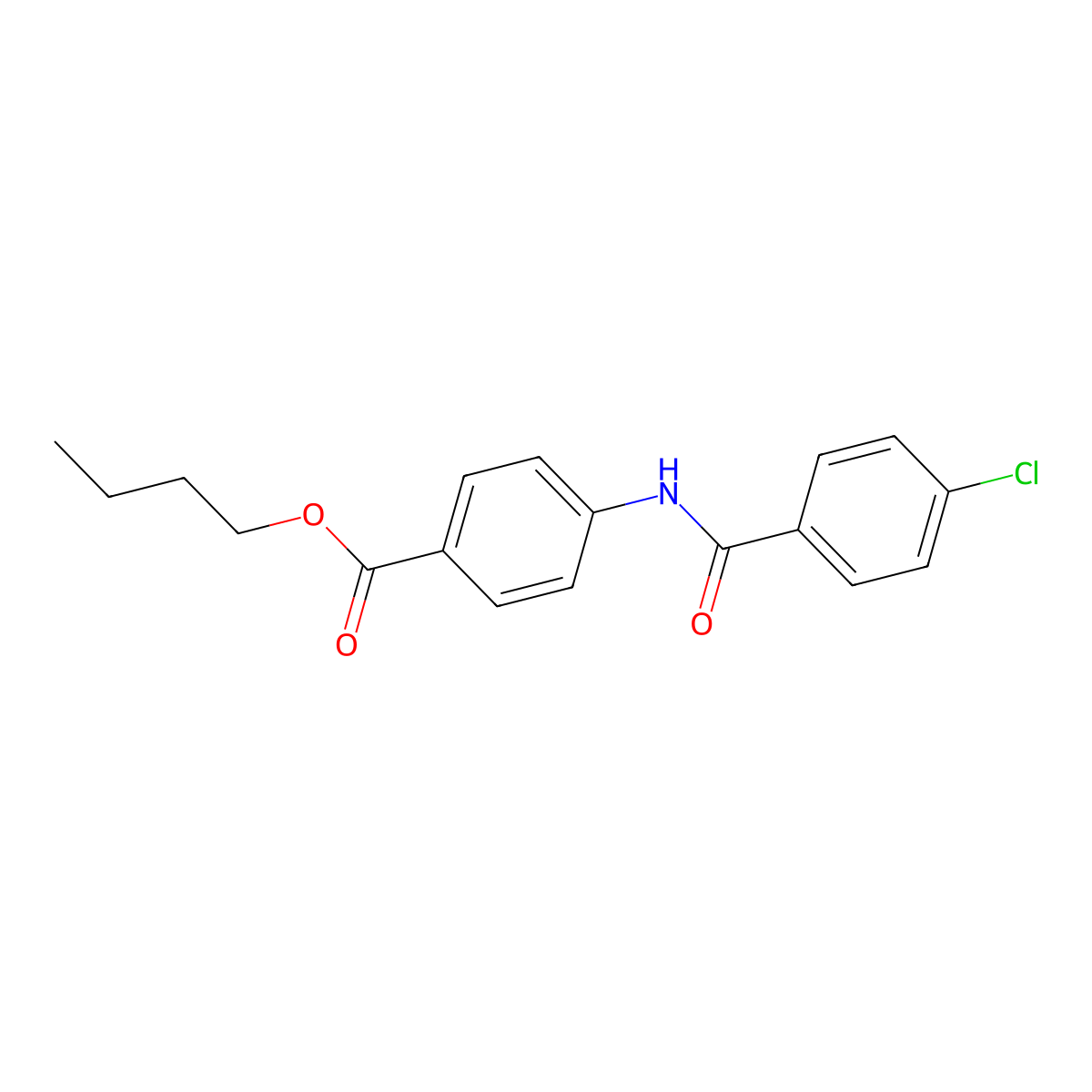 Butyl 4-(4-chlorobenzamido)benzoate molecular structure, CAS 42421-47-6