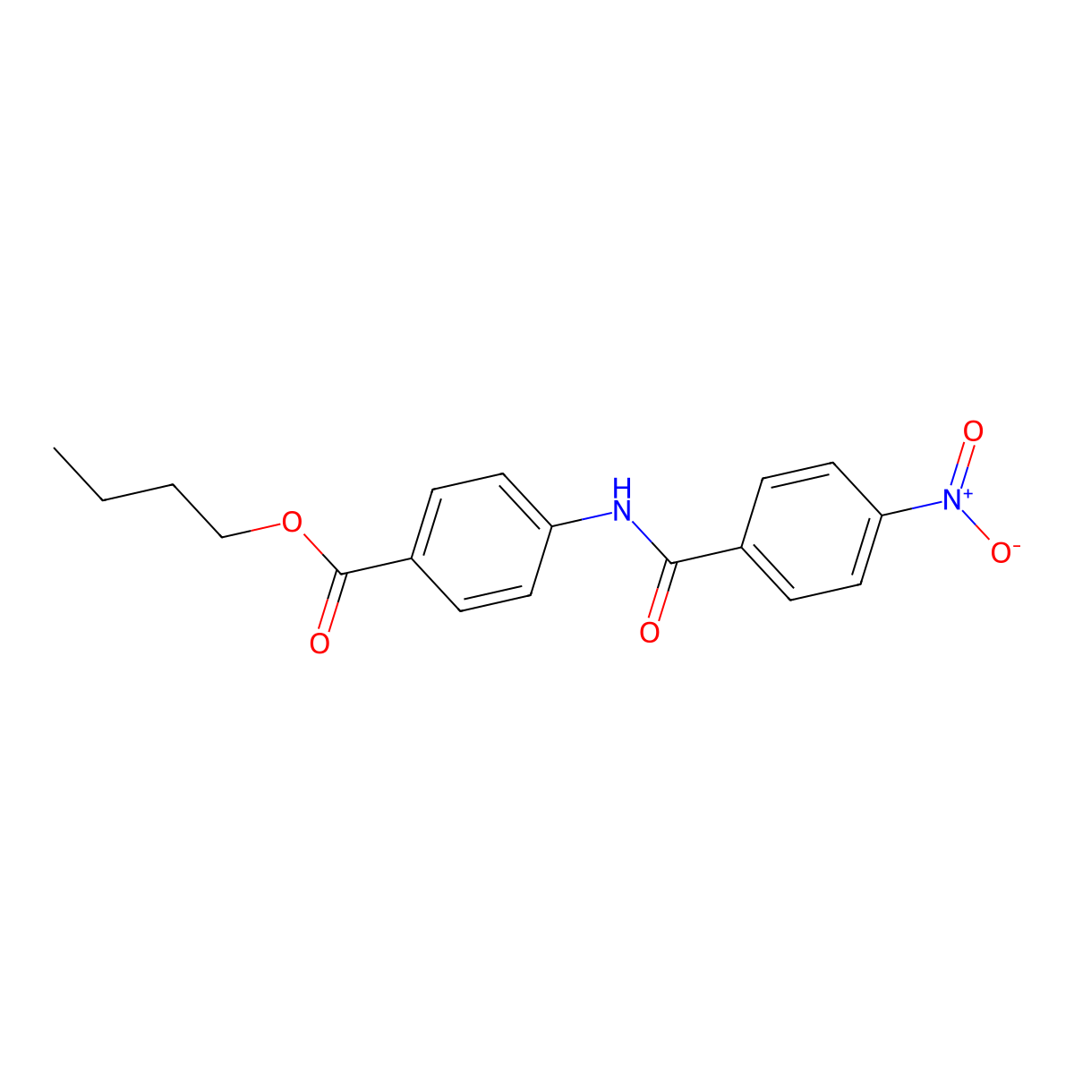 Butyl 4-[(4-nitrobenzoyl)amino]benzoate molecular structure, CAS 42421-51-2