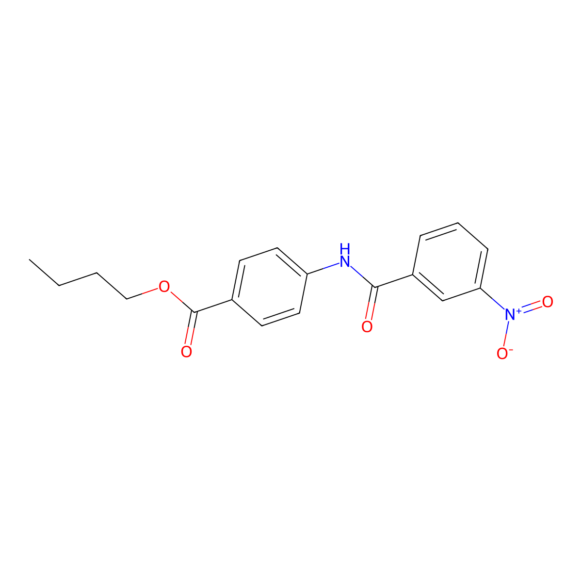 Butyl 4-{[(3-nitrophenyl)carbonyl]amino}benzoate molecular structure, CAS 42421-55-6