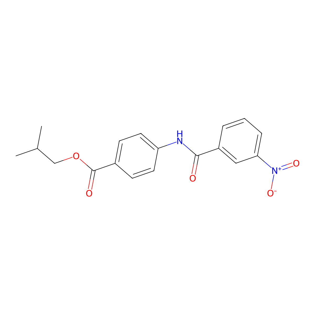 2-Methylpropyl 4-[(3-nitrobenzoyl)amino]benzoate molecular structure, CAS 42421-56-7