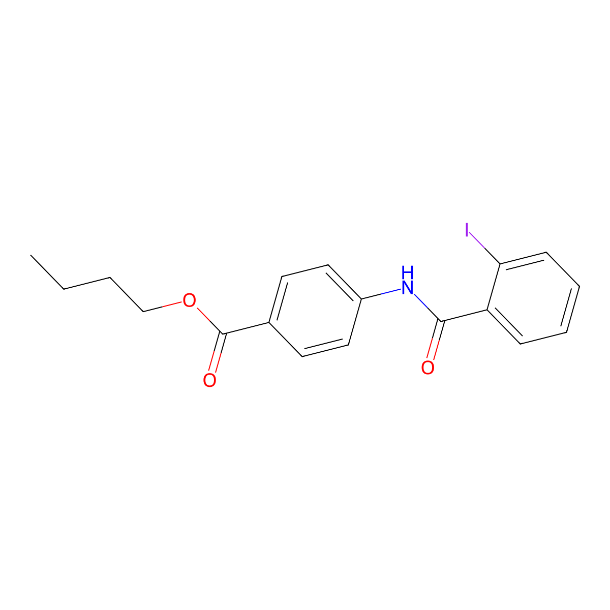 Butyl 4-[(2-iodobenzoyl)amino]benzoate molecular structure, CAS 42421-59-0