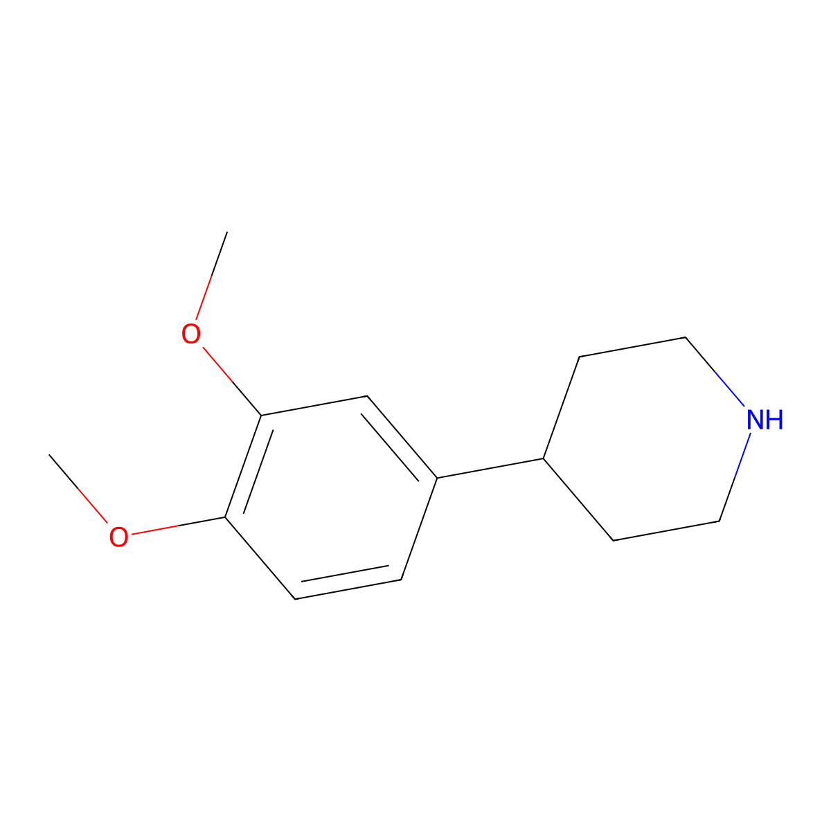 4-(3,4-Dimethoxyphenyl)piperidine molecular structure, CAS 42434-76-4