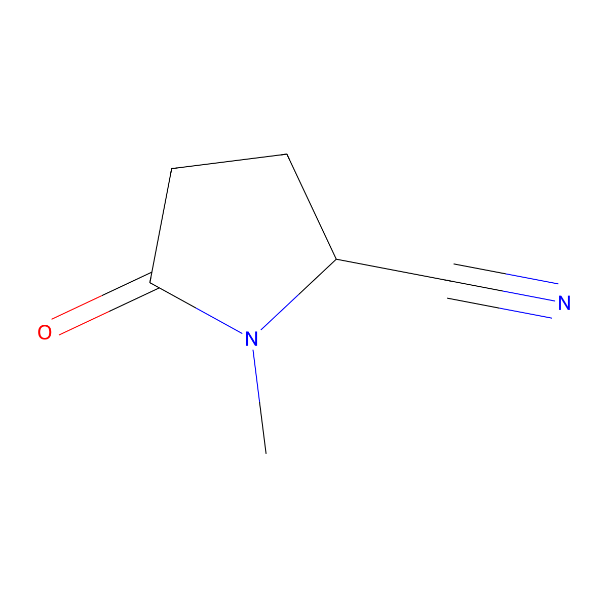 1-Methyl-5-oxopyrrolidine-2-carbonitrile molecular structure, CAS 42435-92-7