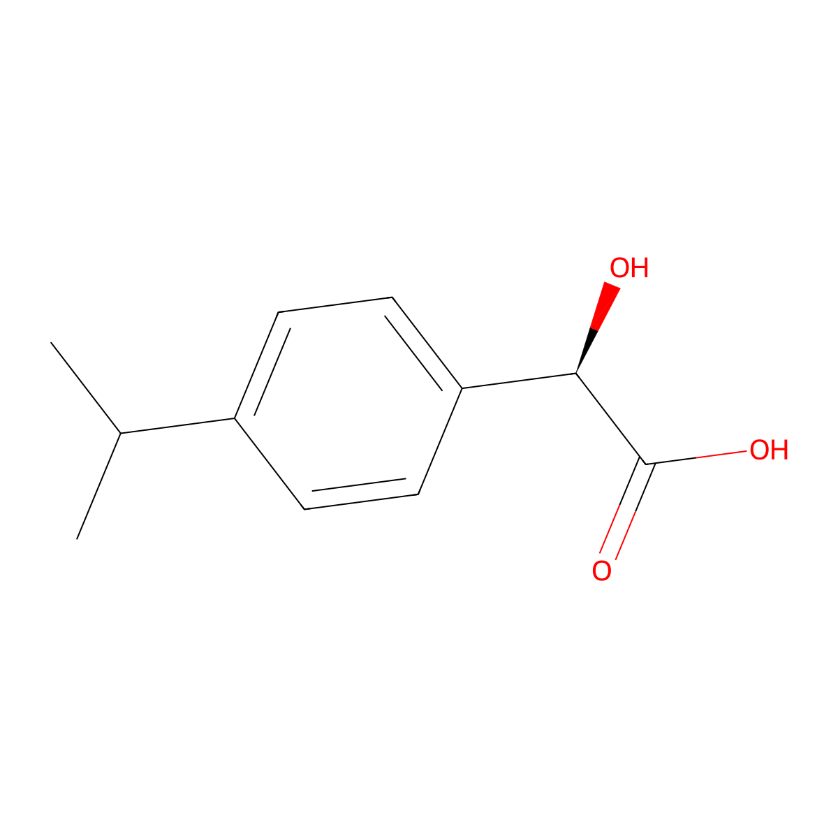 (2R)-2-hydroxy-2-[4-(propan-2-yl)phenyl]acetic acid molecular structure, CAS 42437-48-9