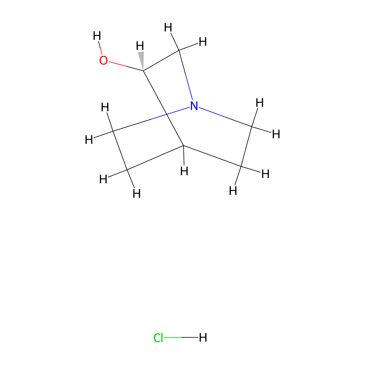(R)-3-Quinuclidinol hydrochloride molecular structure, CAS 42437-96-7