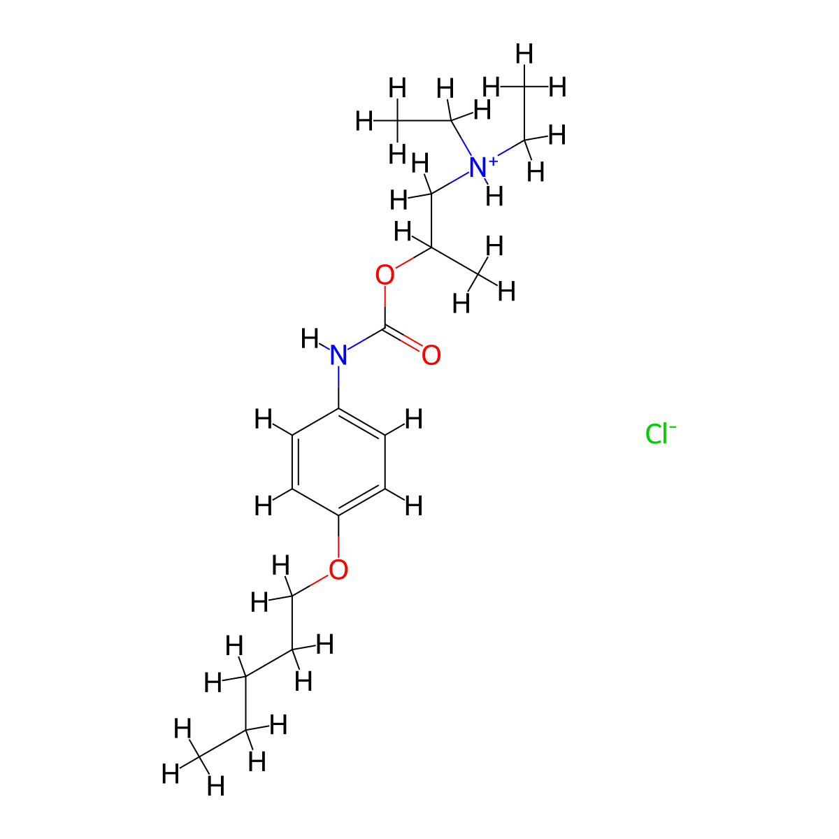 Carbamic acid, (4-(pentyloxy)phenyl)-, 2-(diethylamino)-1-methylethyl ester, monohydrochloride molecular structure, CAS 42438-02-8
