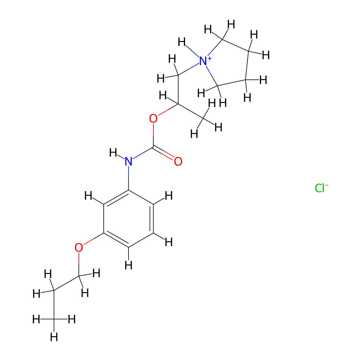 Carbamic acid, (3-propoxyphenyl)-, 1-methyl-2-(1-pyrrolidinyl)ethyl ester, monohydrochloride molecular structure, CAS 42438-05-1