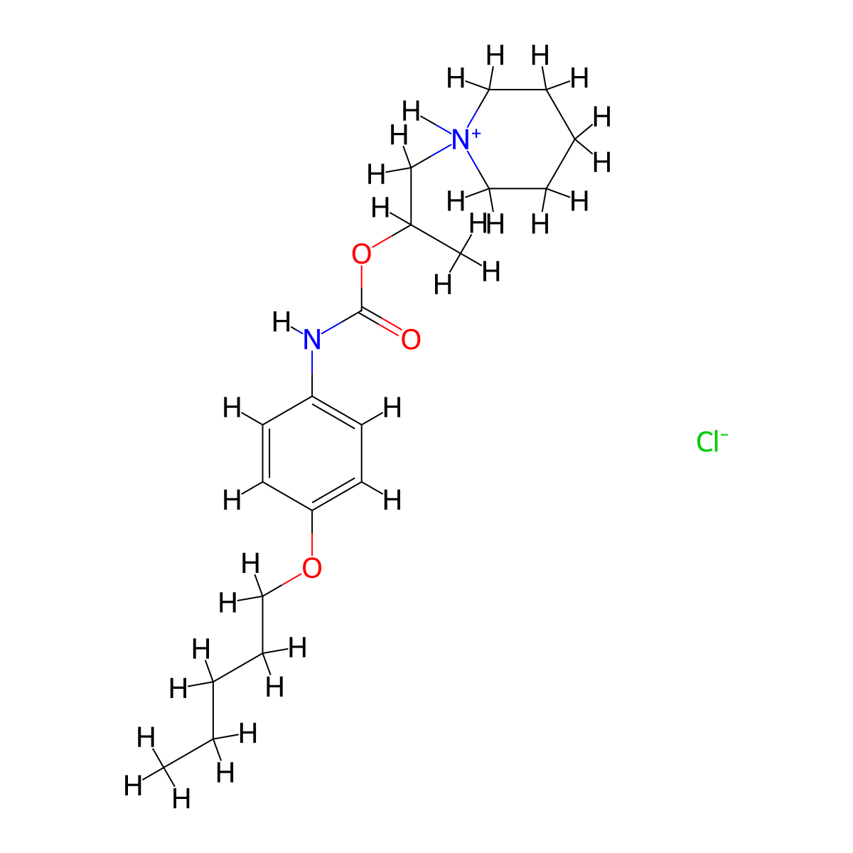 Carbamic acid, (4-(pentyloxy)phenyl)-, 1-methyl-2-(1-piperidinyl)ethyl ester, monohydrochloride molecular structure, CAS 42438-18-6