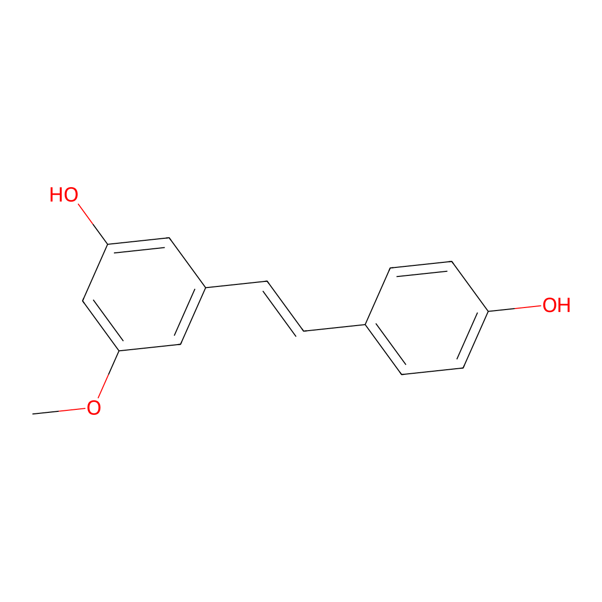 Pinostilbene molecular structure, CAS 42438-89-1