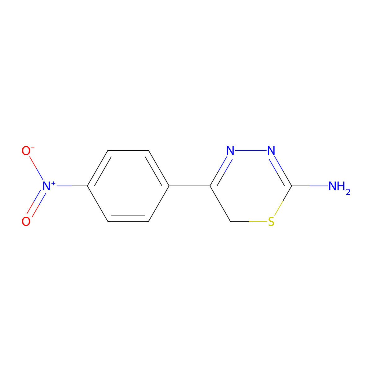 5-(4-nitrophenyl)-6H-1,3,4-thiadiazin-2-amine molecular structure, CAS 4244-27-3