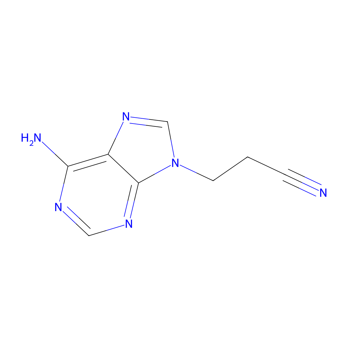 3-(6-Amino-9h-purin-9-yl)propanenitrile molecular structure, CAS 4244-45-5
