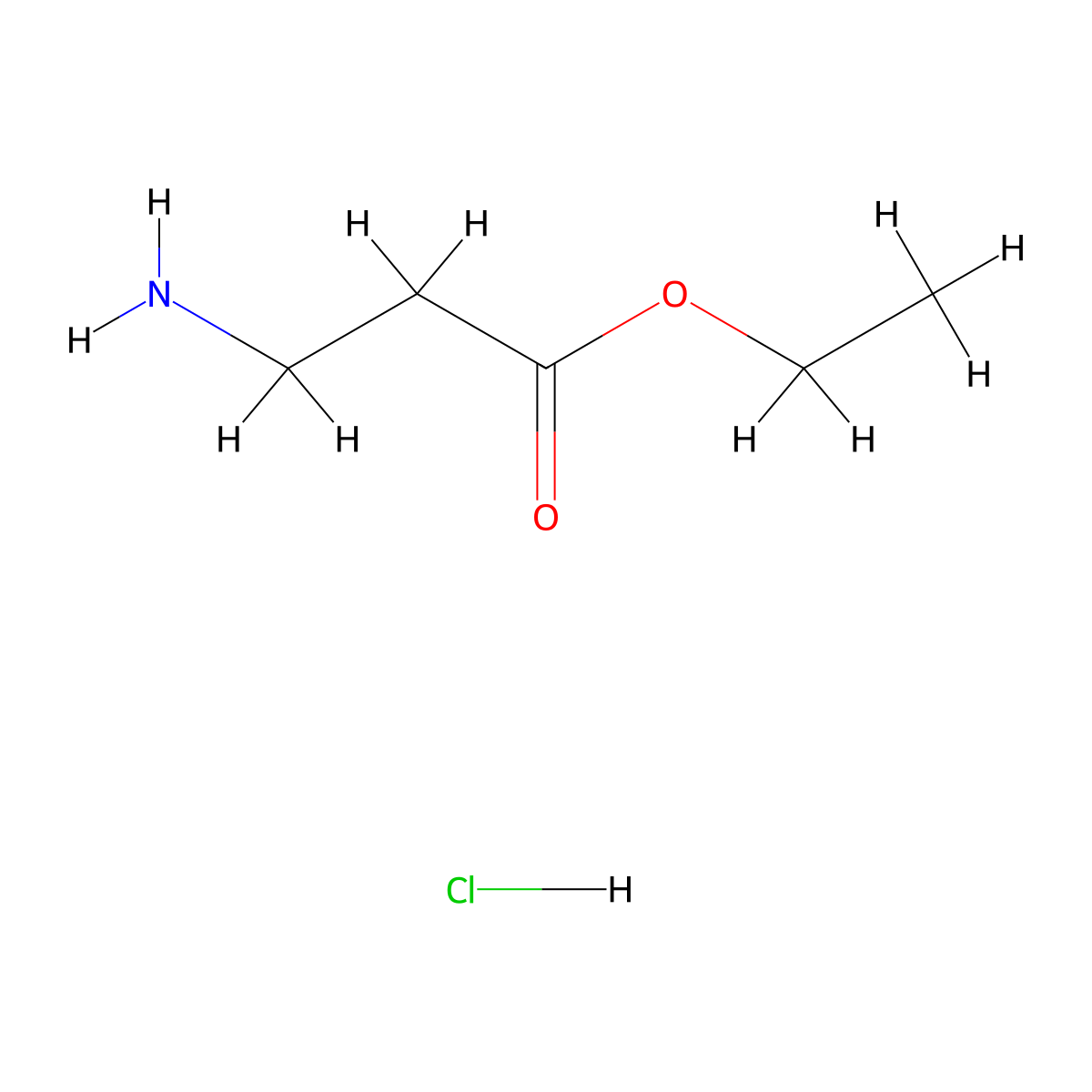 beta-Alanine, ethyl ester, hydrochloride molecular structure, CAS 4244-84-2