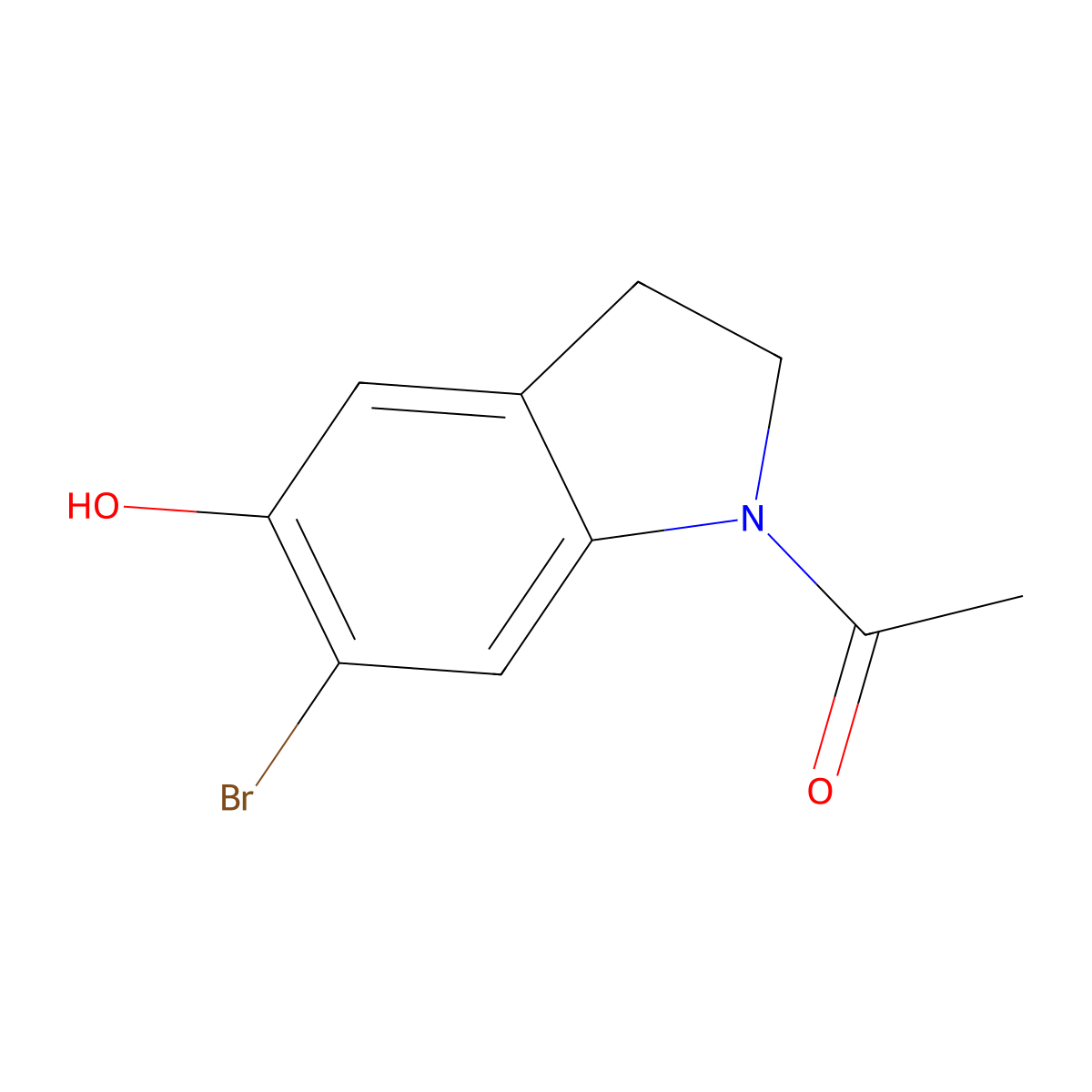 1-(6-Bromo-5-hydroxy-2,3-dihydro-1H-indol-1-yl)ethan-1-one molecular structure, CAS 42443-15-2