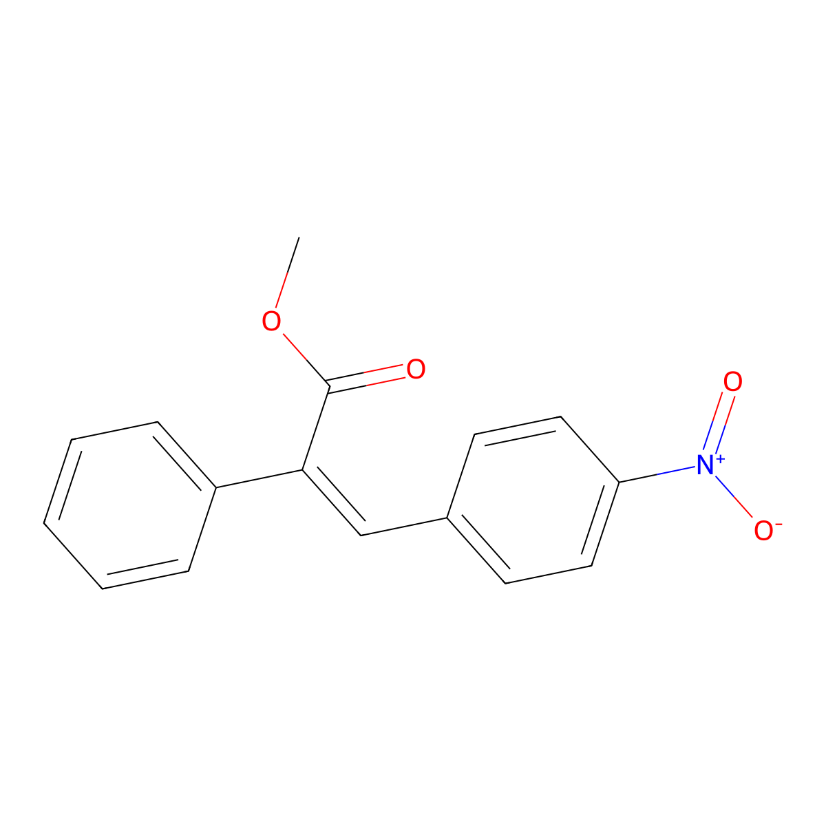 methyl (2E)-3-(4-nitrophenyl)-2-phenylacrylate molecular structure, CAS 42443-21-0