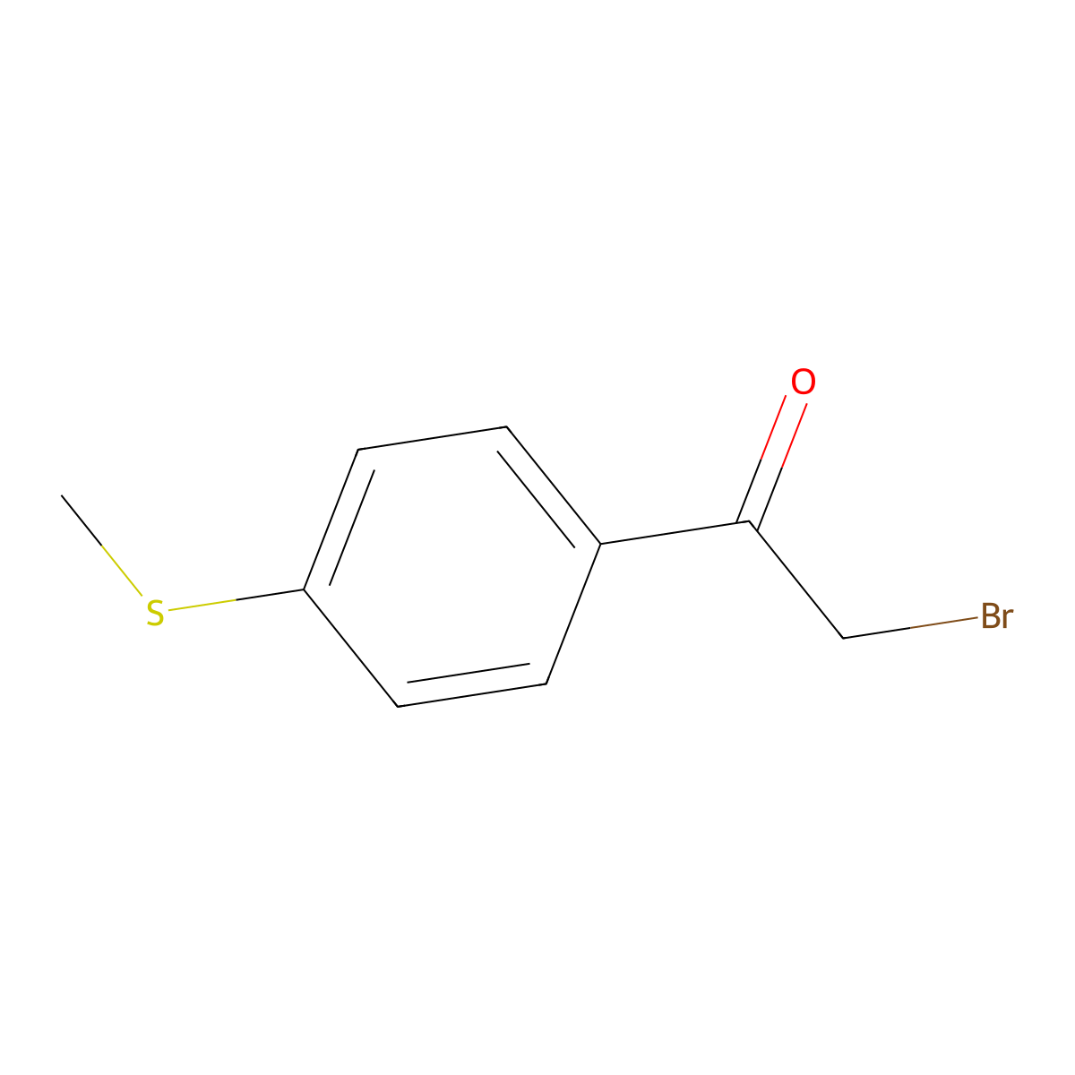 2-Bromo-1-(4-methylsulfanylphenyl)ethanone molecular structure, CAS 42445-46-5
