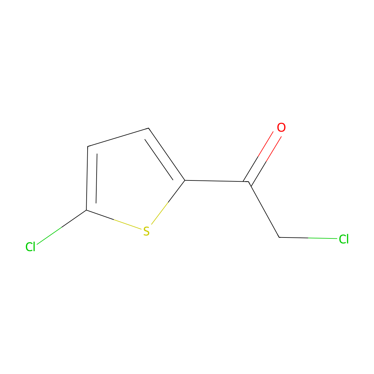 2-Chloro-1-(5-chlorothiophen-2-yl)ethan-1-one molecular structure, CAS 42445-55-6