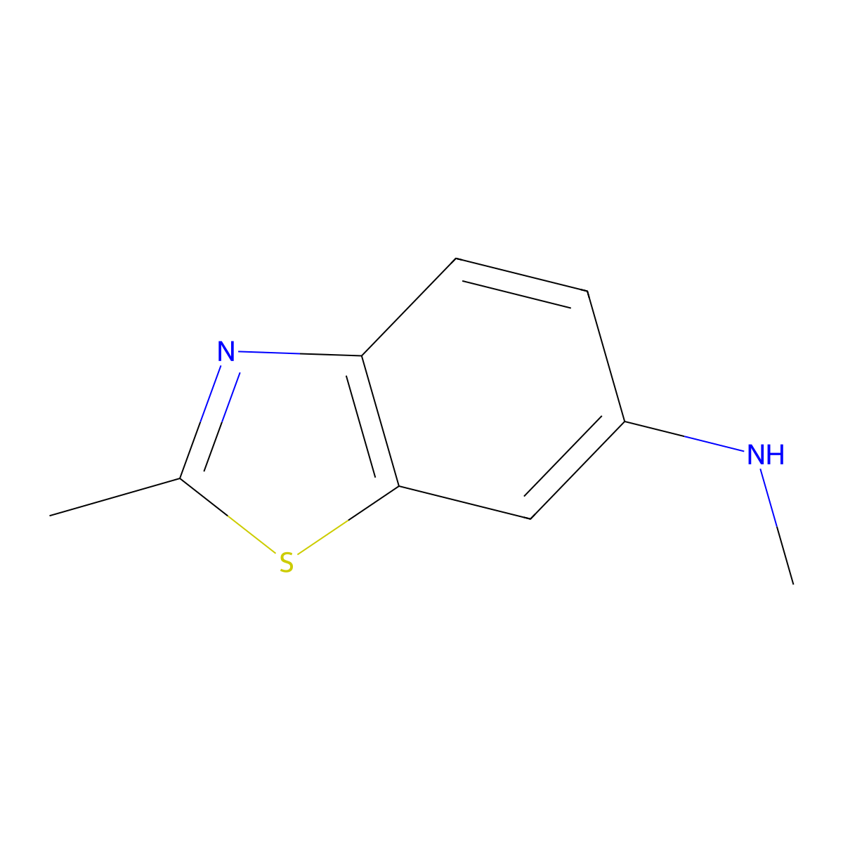 N,2-dimethyl-1,3-benzothiazol-6-amine molecular structure, CAS 42446-08-2